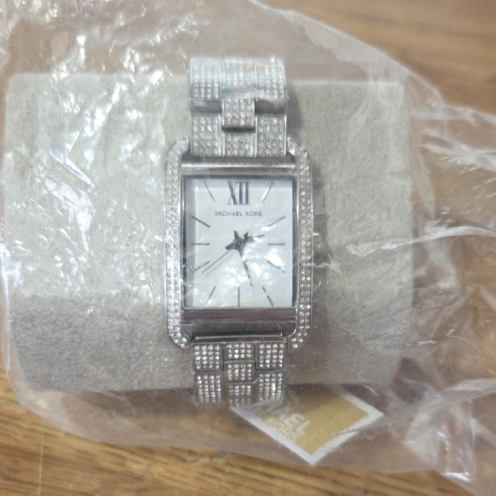 Michael Kors Silver Rectangular Watch NWT - image 1